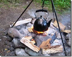 Утренний чай в походе у Катунских или Сёминских ванн